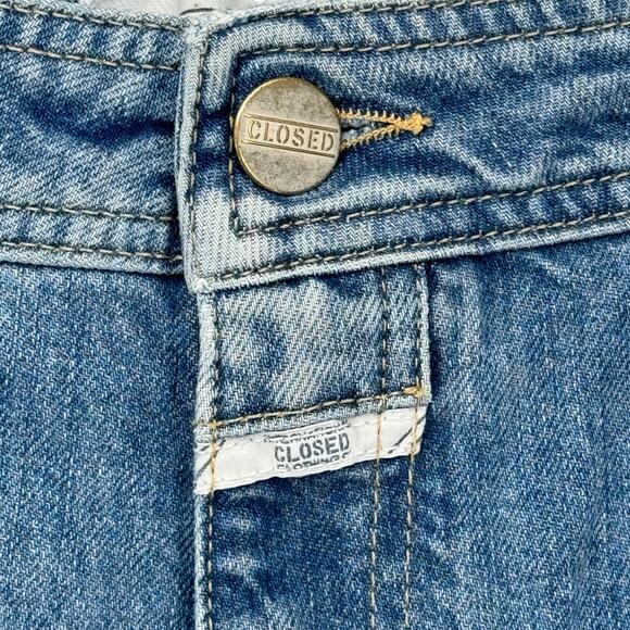 Closed Women's Aria Jeans Wide Flare Leg 32 High Waist Blue Patch Pocket Italy - Picture 6 of 12